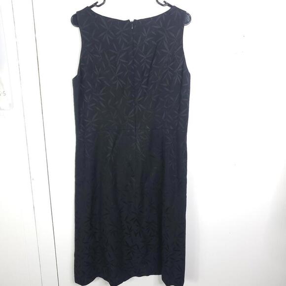 Ann Taylor Dress Womens 14 Sleeveless Career Modest Leaves Print Professional - Picture 2 of 10